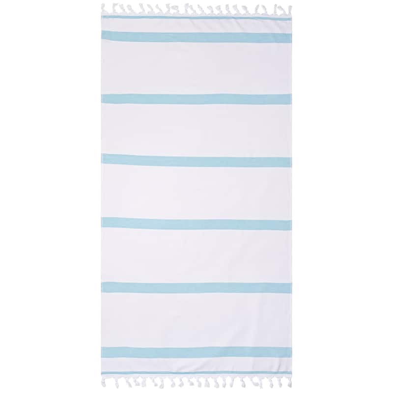 Superior Kai Stripe Fouta Beach Towel with Tassels - 35" x 68"