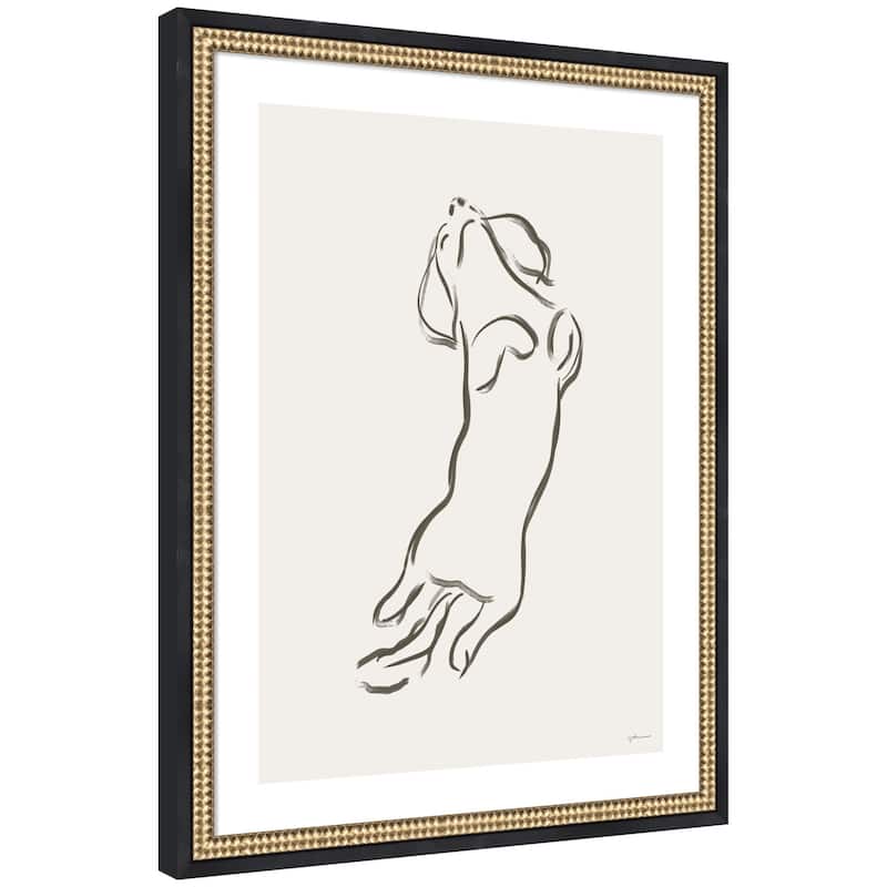 Kate and Laurel Dachshund Dog by Gabrielly Guedes Framed Wall Art Print