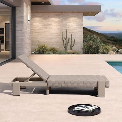 PURPLE LEAF Patio Lounge Chair Modern Outdoor Chaise Lounge Rattan Chaise Lounge Chairs