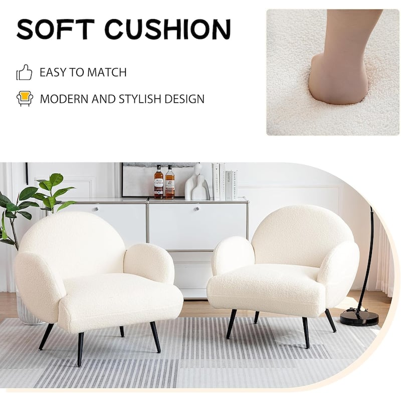 XINMICS Modern Accent Chair Upholstered Armchair for Living Room, Bedroom