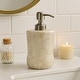 preview thumbnail 7 of 10, Creative Home Curvy Collection Champagne Marble Liquid Soap Dispenser, Lotion Dispenser - Beige
