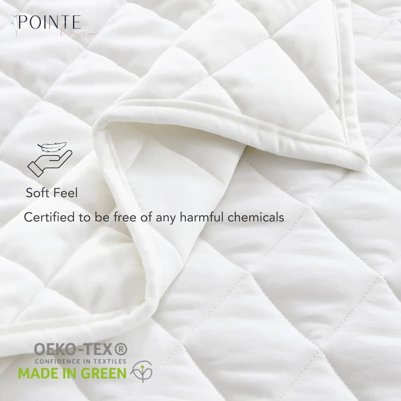 Pointehaven Heavy-Weight Oversized Diamond Design Velvet Quilt Sets