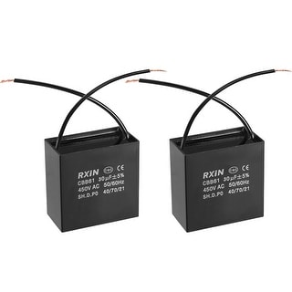 uxcell® CBB61 Run Capacitor 450V AC 12uF 2 Wires Metallized Polypropylene Film Capacitors for Ceiling Fan 2pcs 