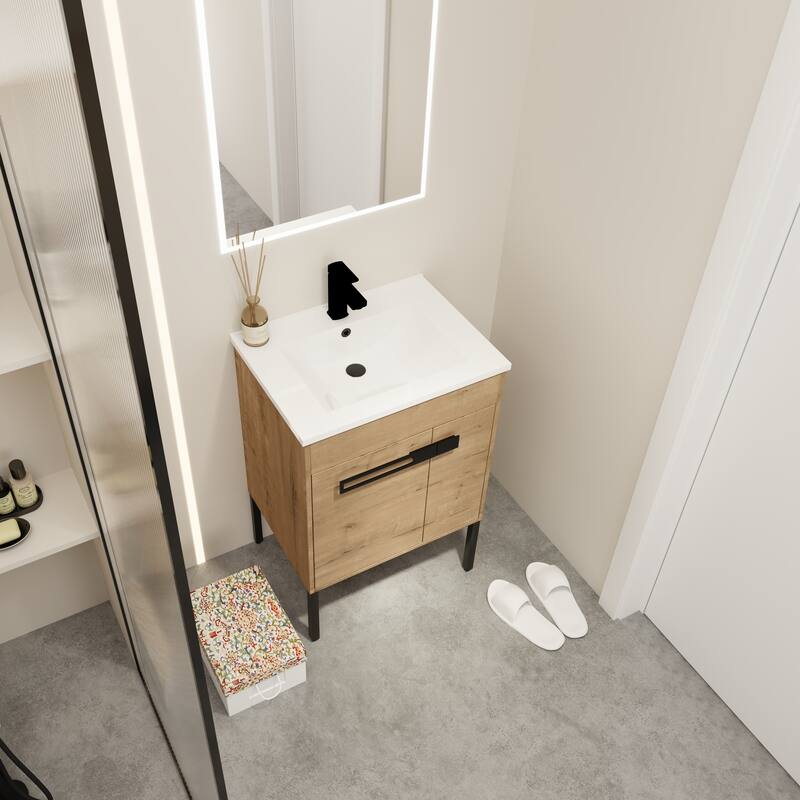 24 Inch Bathroom Vanity With Sink Freestanding or Floating is Optional Conversion - 24.00"W * 18.31"D * 35.60"H