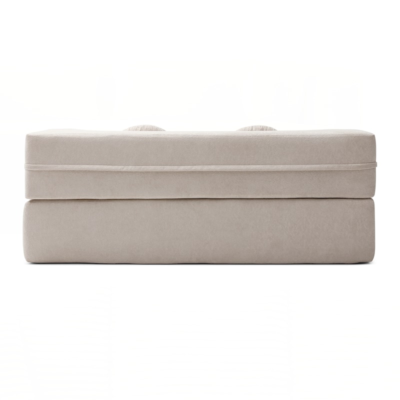 Folding Sofa Bed with Pillow, Sleeper Sofa, Floor & Futon Loveseat Couch - Khaki