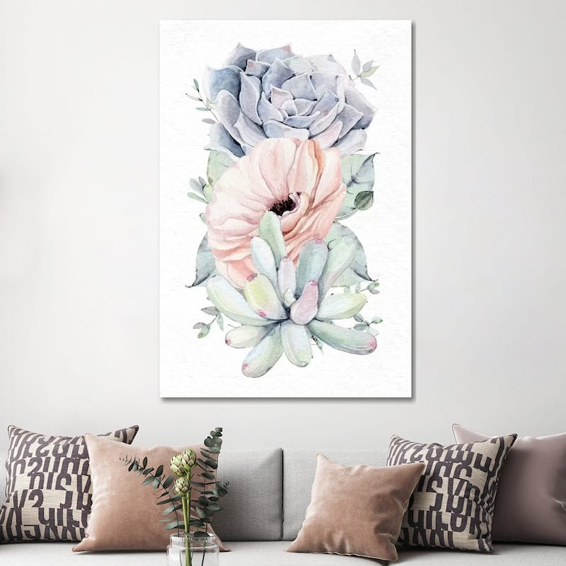 iCanvas "Succulents Southwestern Floral Mint Green II" by Nature Magick Canvas Print