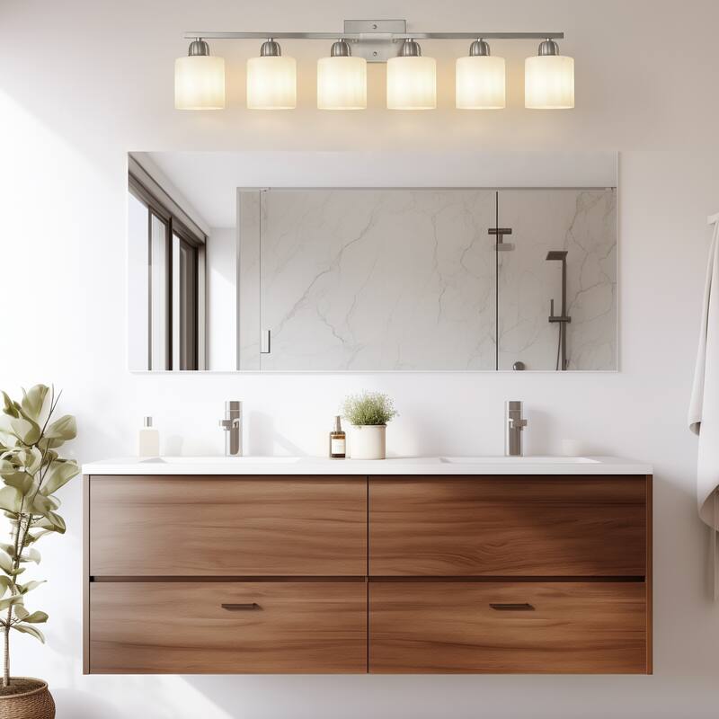 6-Light Bathroom Vanity Light, Bathroom Light Fixtures, 38" Modern Brushed Vanity Lighting Fixtures