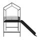 preview thumbnail 8 of 31, Metal House Bed Twin Size Loft Bed for Kids with Slide, Blackboard, Ladder Mosquito Net Brackets and Roof, Fun Platform Bed
