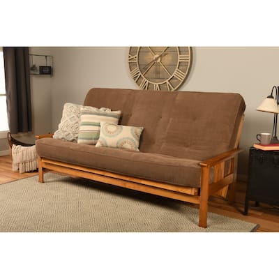 Somette Monterey Queen-size Futon Set in Butternut Finish with Marmont Mattress