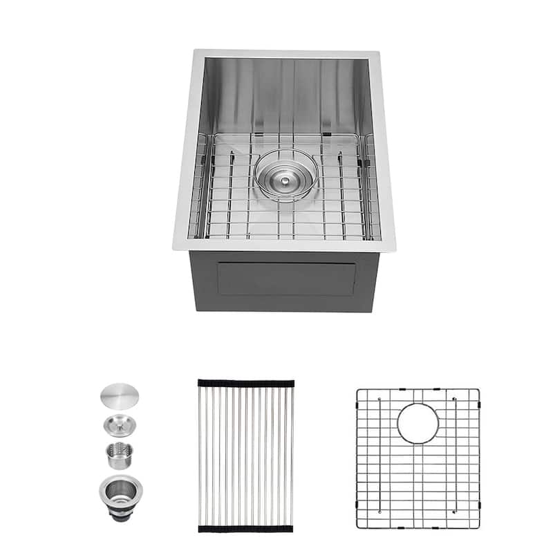 15" W x 20" D Undermount Bar Prep Kitchen Sink - 15" x 20"