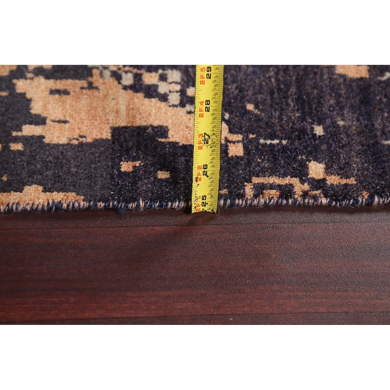 Abstract Contemporary Oriental Wool Area Rug Hand-knotted Foyer Carpet - 5'3" x 7'8"