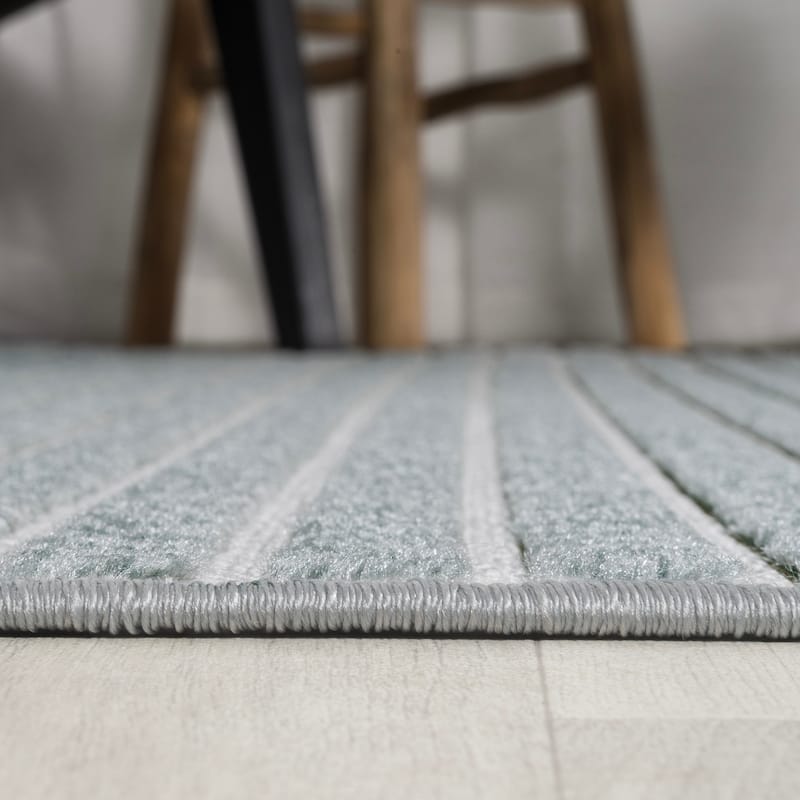 JONATHAN Y Maribo Minimalist Scandi Striped Navy/ivory Area Rug