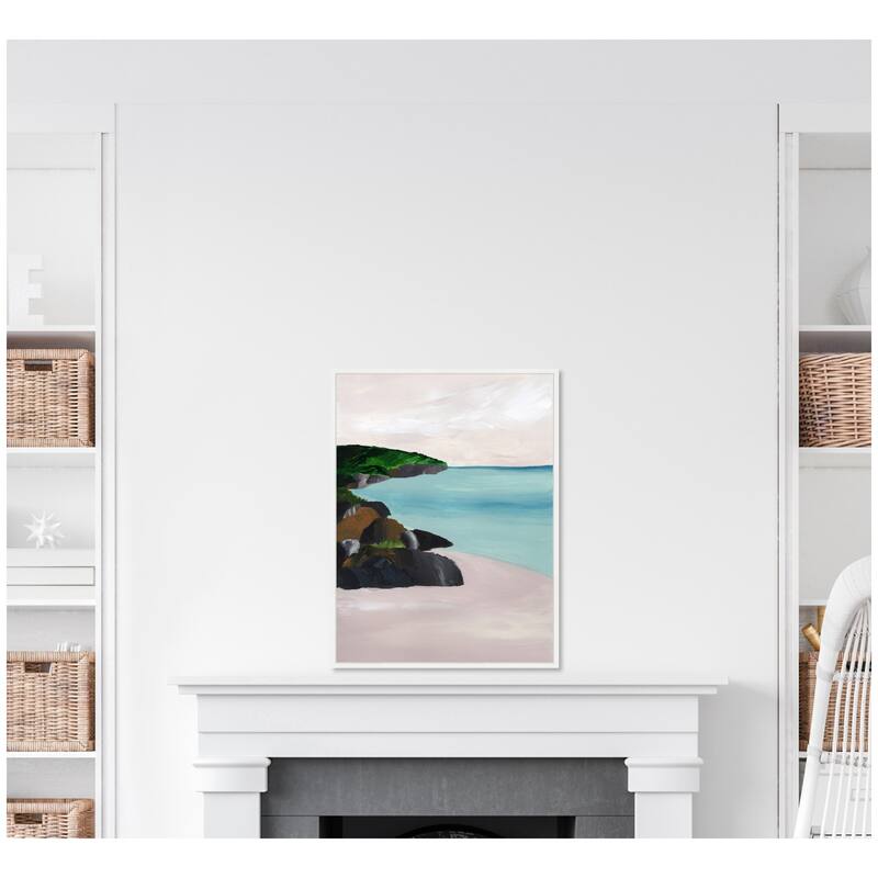Kate and Laurel Sylvie Seascape Framed Canvas by Nikita Jariwala