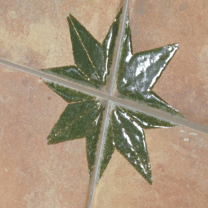 Merola Tile Kings Nonna with Sage Star 17-7/8" x 17-7/8" Porcelain Floor and Wall Tile