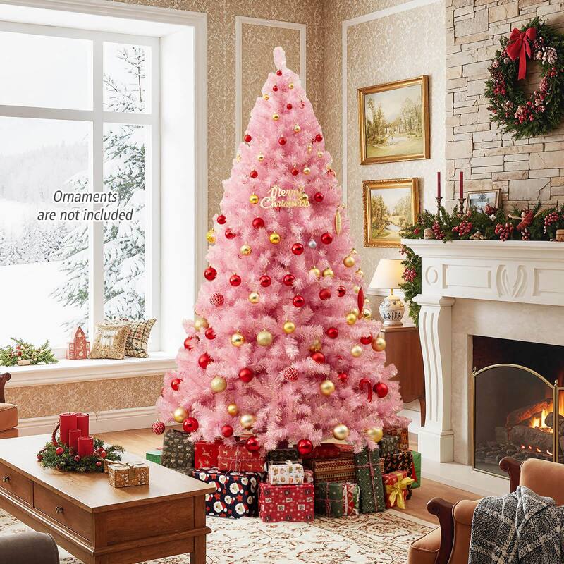 Costway 6.5 FT/7.5 FT Artificial Xmas Tree with 250/550 White LED - See Details