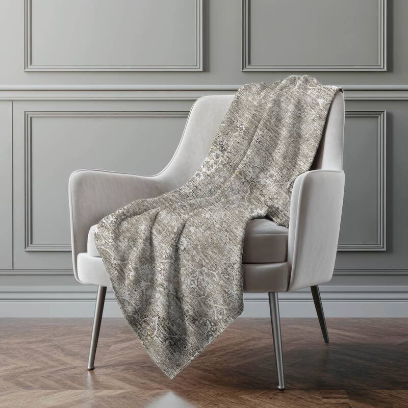 Premium Machine Washable ASB92 Vintage Traditional Sherpa Throw Blanket