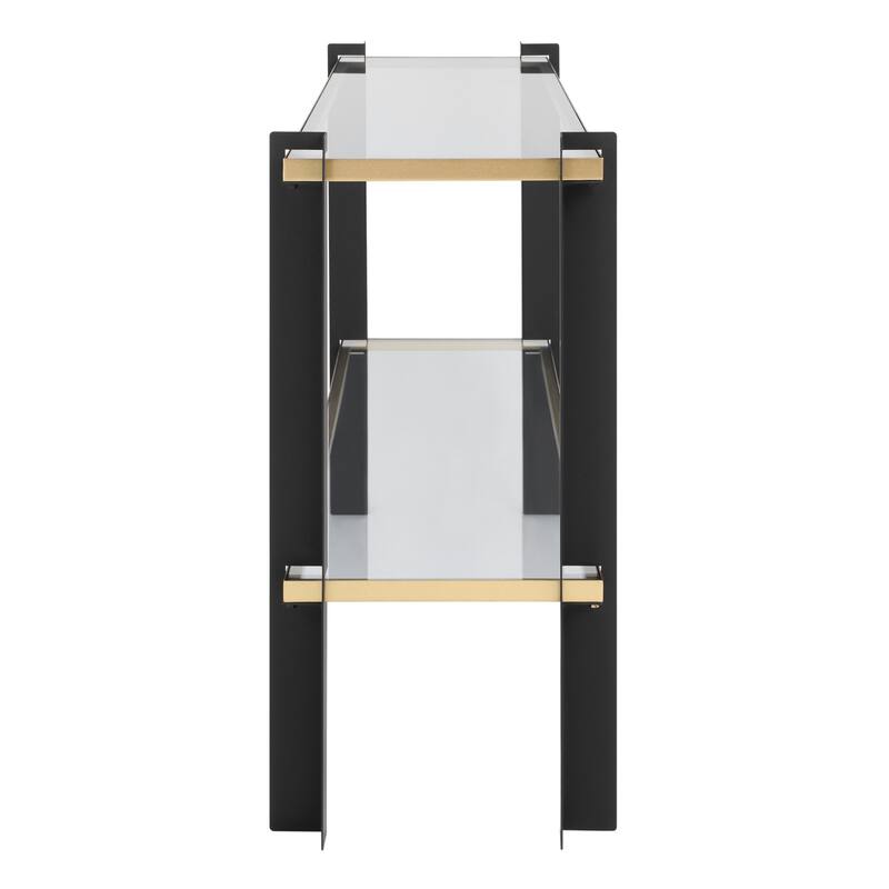 Contemporary Console Table with Tempered Glass Top - 60"
