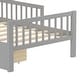 preview thumbnail 36 of 74, Safe Kids Bed Platform Bed Twin Size Wood Bed Frame with Storage Headboard and 2 Drawers Under, 3-Side Guardrails for Boys Girls