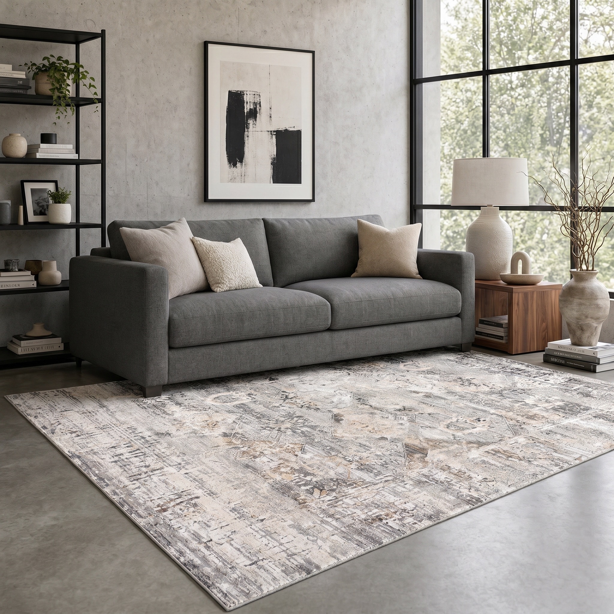 MDA Rugs Bowman Classic Distressed Gray/Ivory Area Rug