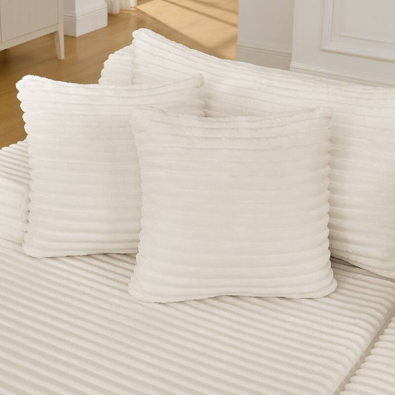 Two-seater lazy sofa lounge chair,Compressed sofa no assembly required, made of velvet fabric, fluffy modern lounge chair