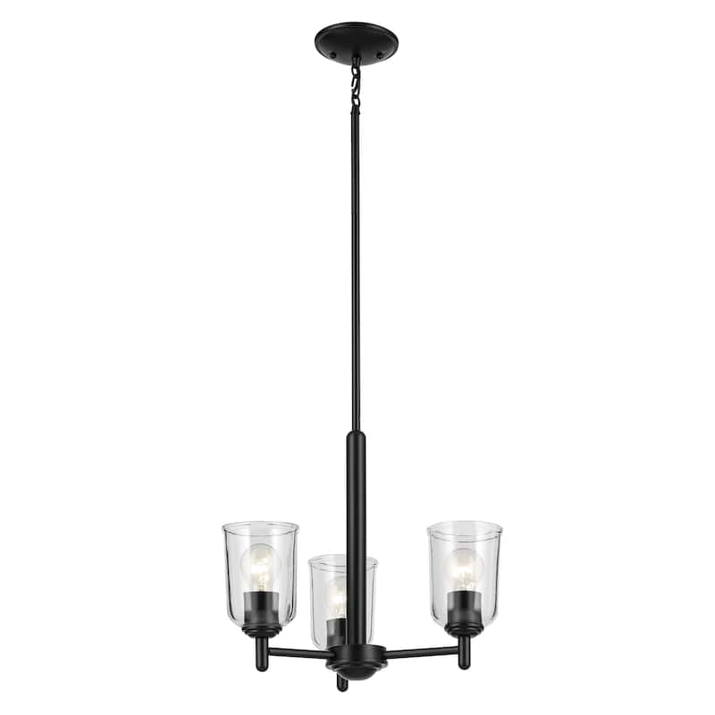 Kichler Lighting Shailene Clear Glass Chandelier - Black - 3-Light