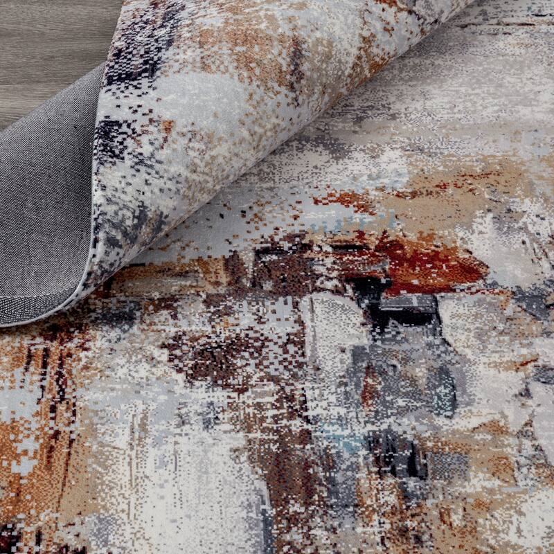 Abstract Grey/Gold Area Rug