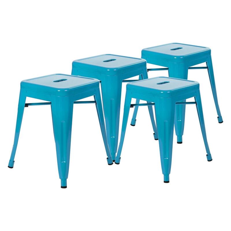 18 Inch Table Height Indoor Stackable Metal Dining Stool-Set of 4
