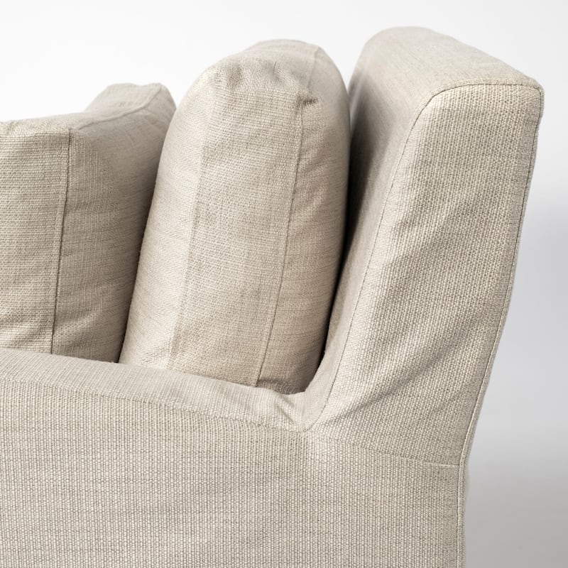Denly III Beige Slipcover Upholstered Arm Chair