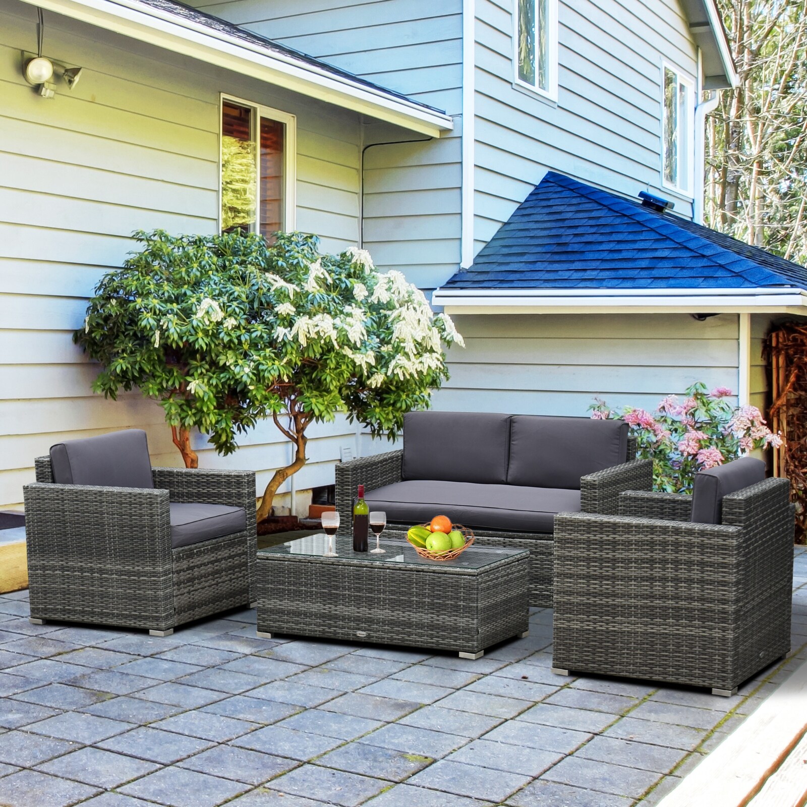 Belleze 4 piece sofa set with cushions 2025