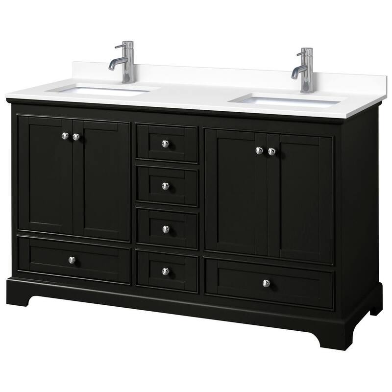 Wyndham Collection Deborah 60" Free Standing Double Basin Vanity Set
