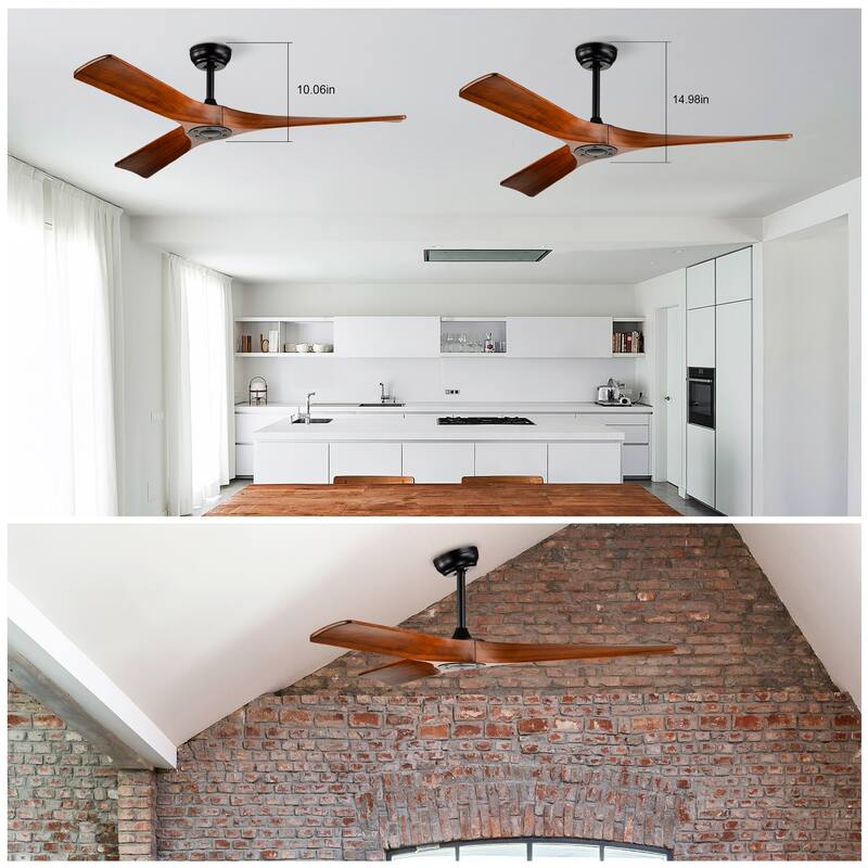 52" Ceiling Fan with Remote Control No Lights,Modern Reversible DC Motor Indoor 3 Blades Ceiling Fans