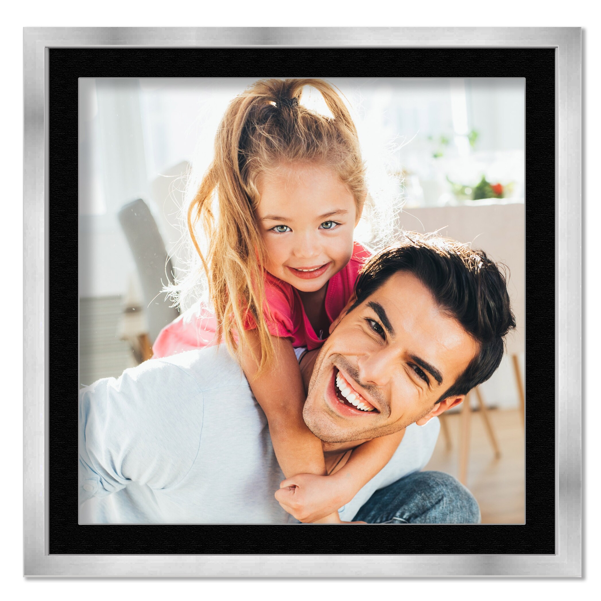 12x12 Frame with Mat - White 15x15 Frame Wood Made to Display Print or Poster Measuring 12 x 12 Inches with White Photo Mat