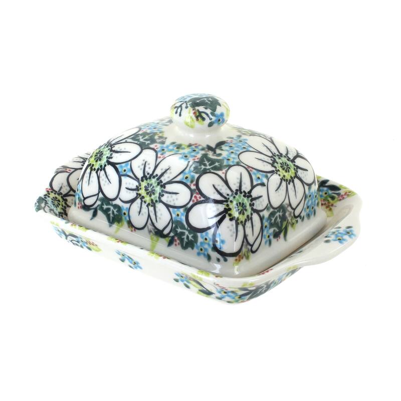 Blue Rose Polish Pottery 67 Vena Butter Dish