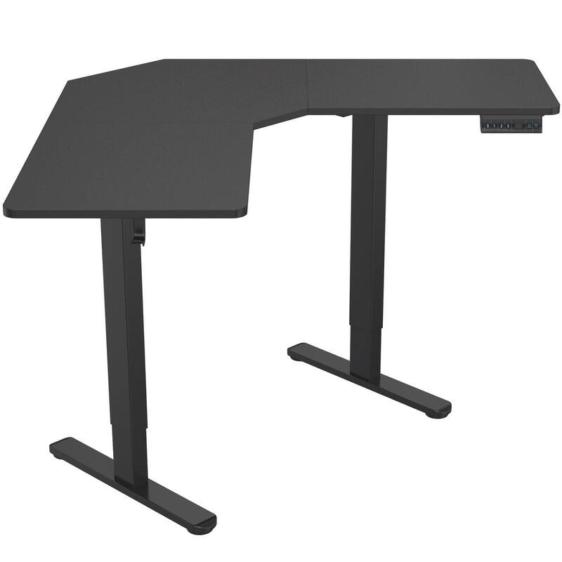 Mount-It! 38"W L-Shaped Adjustable Particle Board Standing Desk, Black (MI-15003)