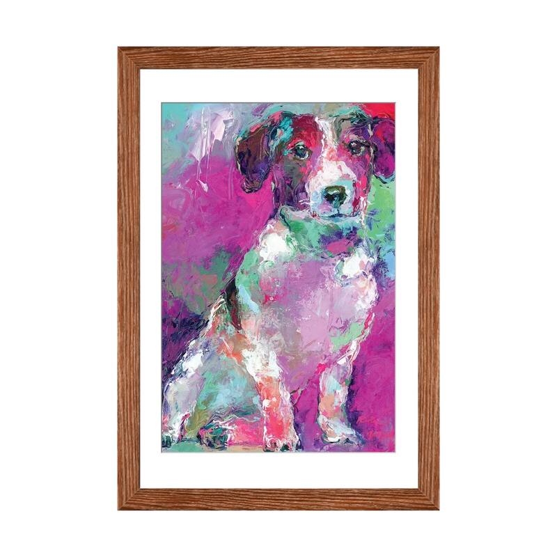 iCanvas "Russell Terrier" by Richard Wallich - Walnut - 32x24x1