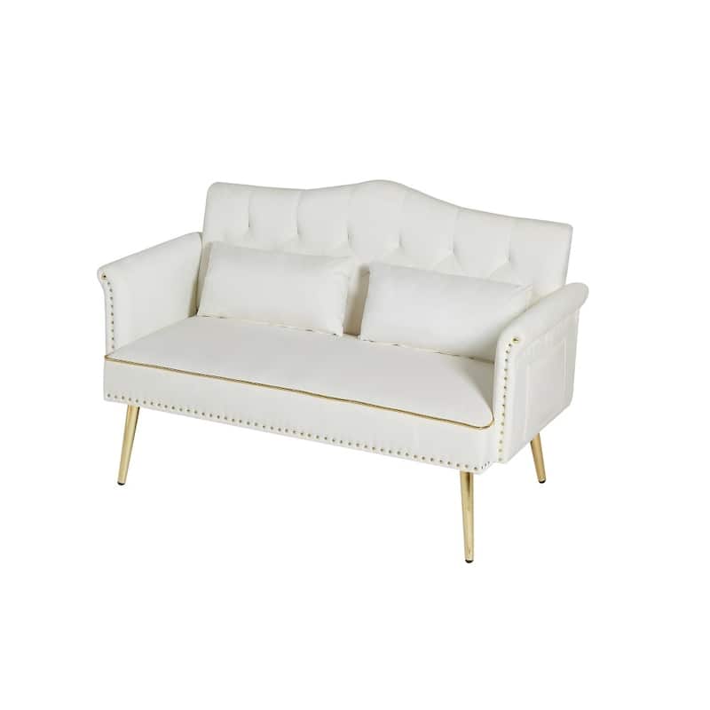 54.13" Velvet Loveseat Sofa with Wood Frame