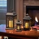 preview thumbnail 4 of 9, Set of 3 Indoor-Outdoor Lombard Metal Lanterns