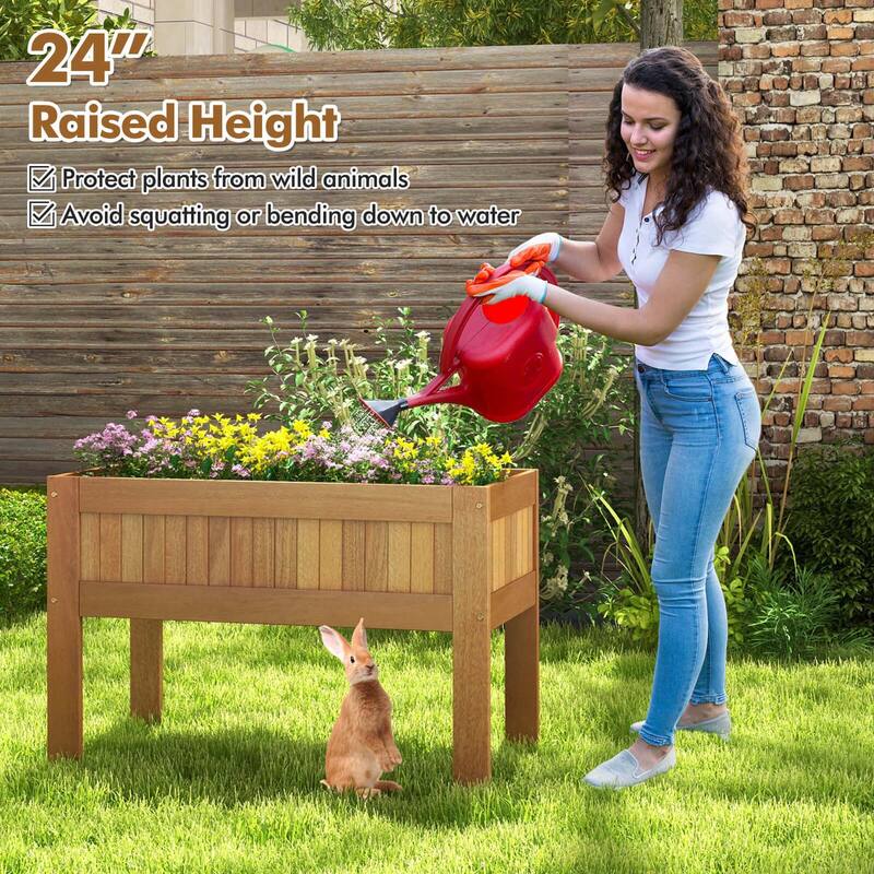 Wooden Raised Garden Bed Elevated Planter Outdoor Planter Stand