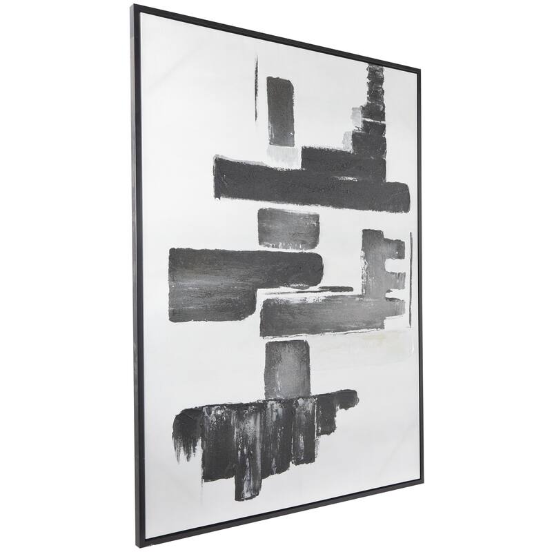 Canvas Abstract Living Room Framed Wall Art with Black Frame