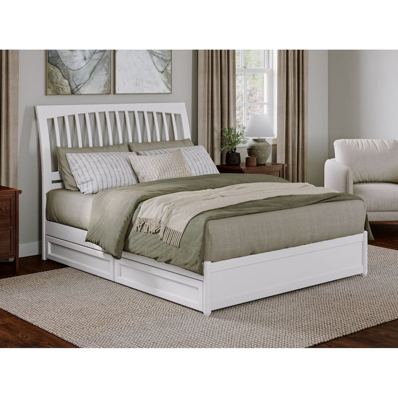 Roslyn Platform Bed with Panel Footboard and Storage Drawers