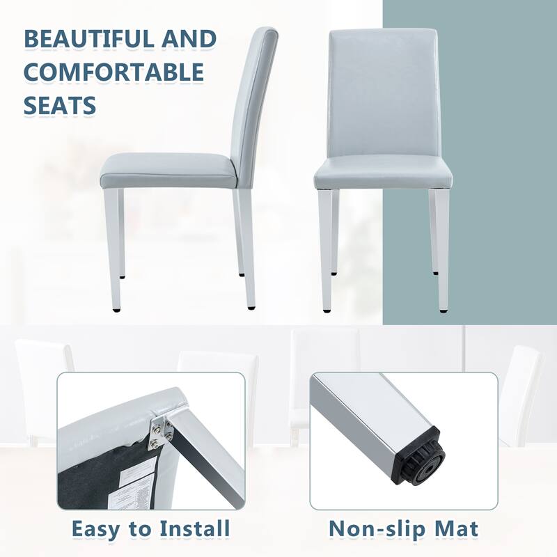 Set Of 4, PU Dining Chairs, Simple And Versatile, Comfortable And Accompanied