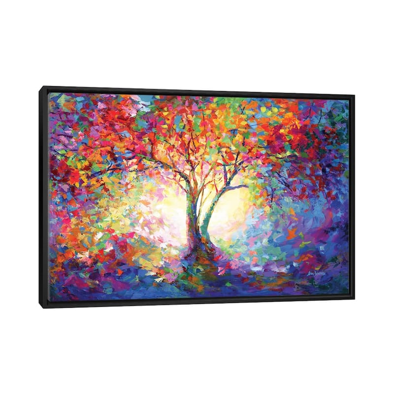 iCanvas "Colorful Tree Of Life III" by Leon Devenice Framed - Black - 32x48