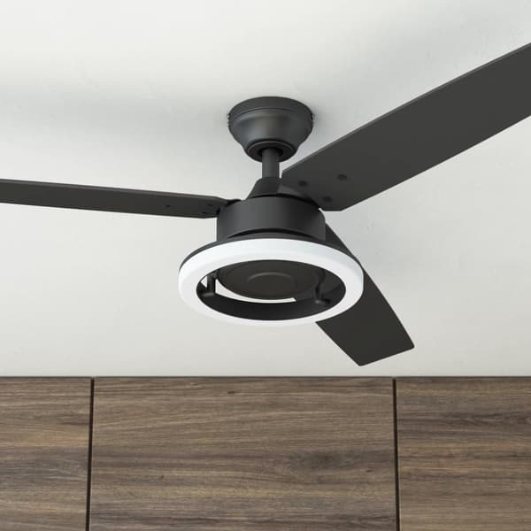slide 2 of 10, 52" Prominence Home Orbis LED Modern Ceiling Fan with Remote, Matte Black