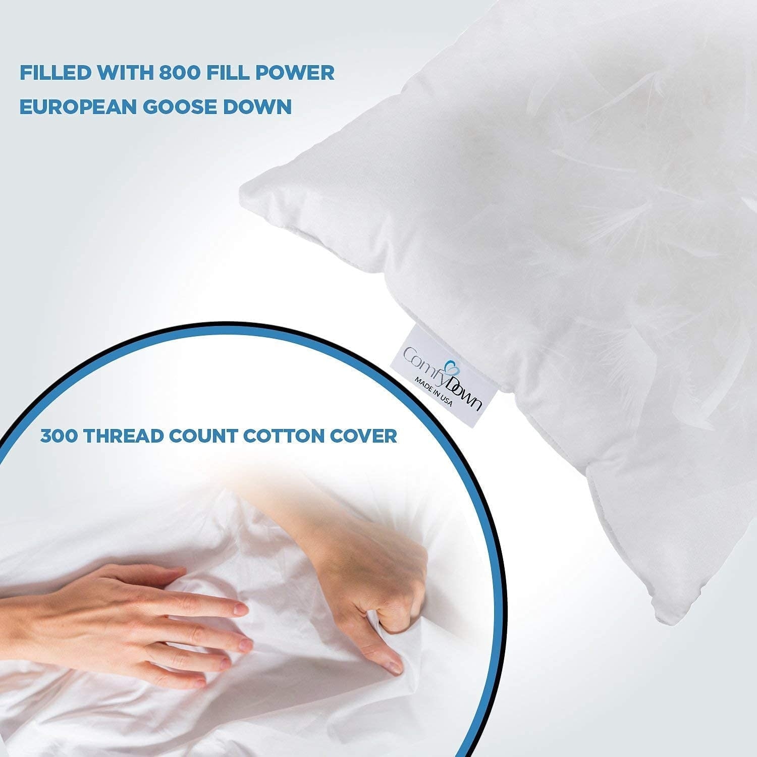 ComfyDown Bed Pillows for Sleeping Down and Feather Stuffing with  Egyptian-Quality Cotton Cover & Reviews