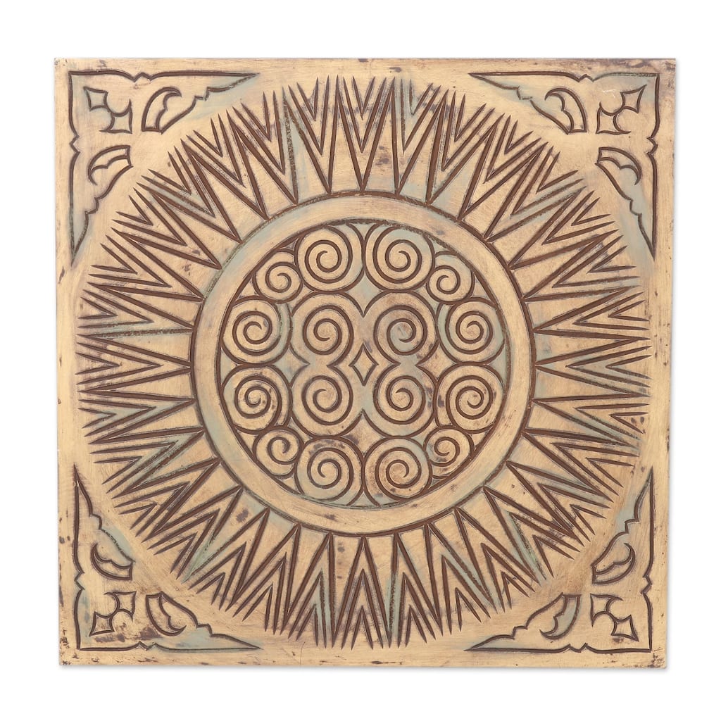 Novica Handmade Mystical Creation Mango Wood Relief Panel