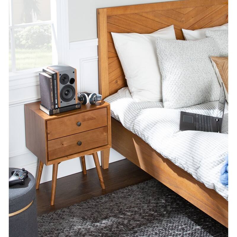 Middlebrook Mid-Century Modern Solid Wood 2-Drawer Nightstand