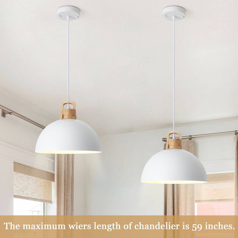 1-Light Rustic Hanging Pendant Light with Metal Shaded for Kitchen Island