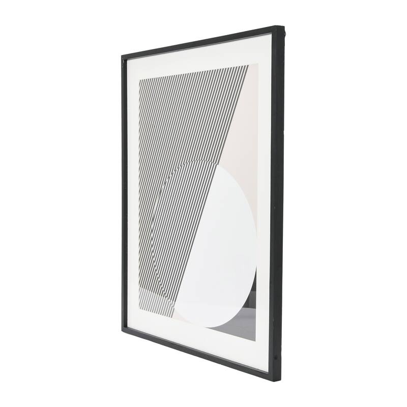Abstract Deco Print with Wood Frame - Black