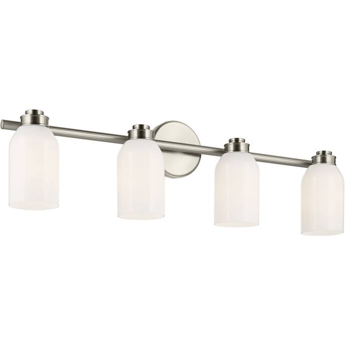 Kichler 55203 Shae 4 Light 32" Wide Vanity Light with Glossy White - Brushed Nickel
