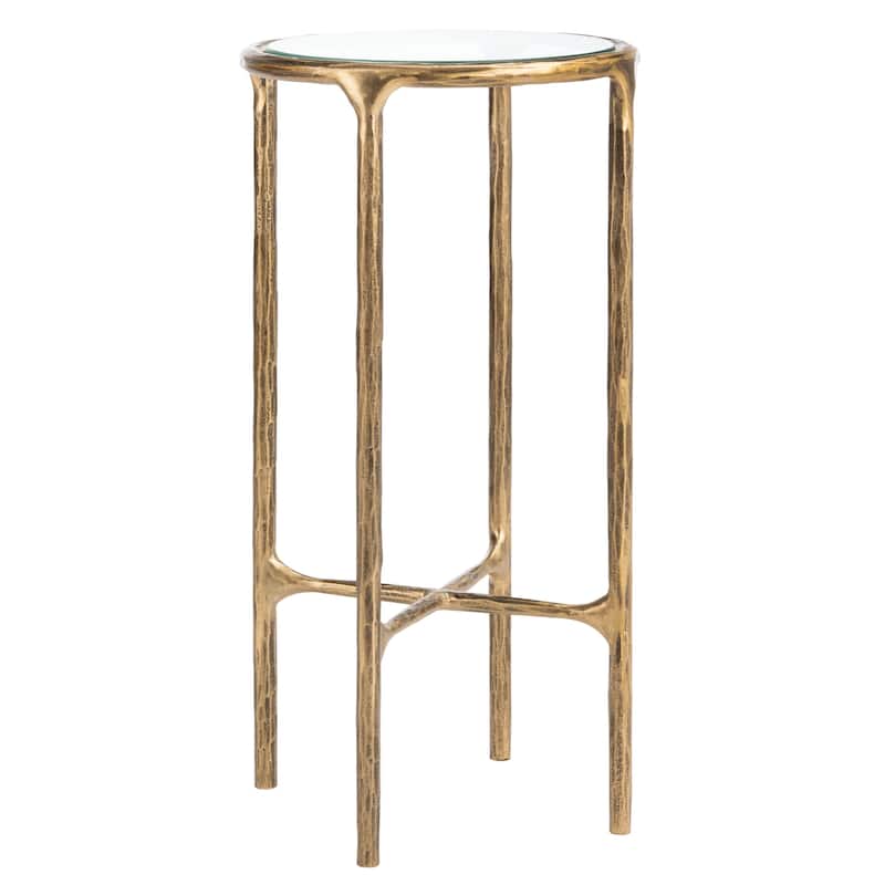 SAFAVIEH Couture Wubke Forged Metal Tall Round End Table, Fully Assembled - 12"W x 12"D x 24"H